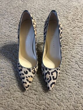 Ivanka Trump Leopard-Print Pointed Toe Pumps - Beige and Black